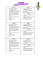 English Worksheet: Shopping conversation cards