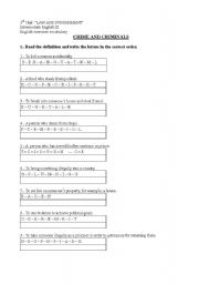 English Worksheet: crime and criminals