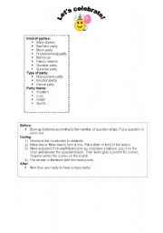 English worksheet: Lets celebrate!