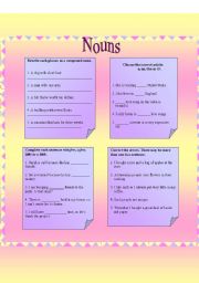 English worksheet: nouns!