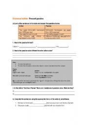 English Worksheet: Passive Voice Present