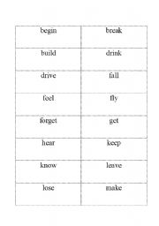 English worksheet: Irregular Verbs Flashcards