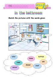 English Worksheet: in the bathroom