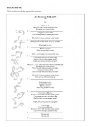 English worksheet: SONG: Are you gonna be my girl  - Jet (with key) 