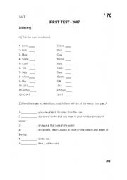 English Worksheet: Revision test