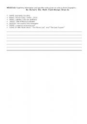 English worksheet: Biography