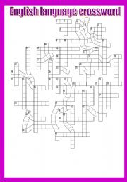 English Worksheet: English language crossword.