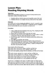 English Worksheet: Rhyming words