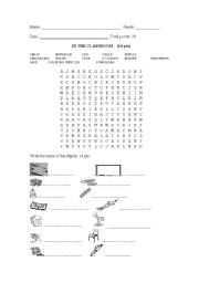 English worksheet: IN THE CLASSROOM