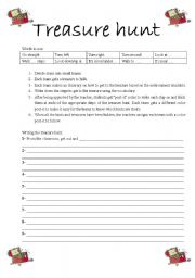 English Worksheet: Treasure Hunt