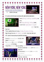 English Worksheet: NEW YORK, NEW YORK