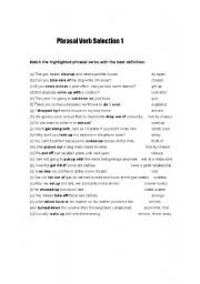 English Worksheet: phrasal verbs
