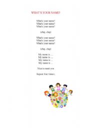 English Worksheet: Whats your name song?