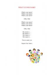 English worksheet: Whats your name song?