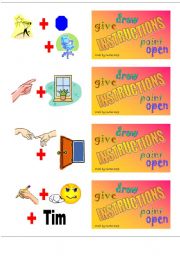 English Worksheet: Classroom instructions - Picture Cards 1