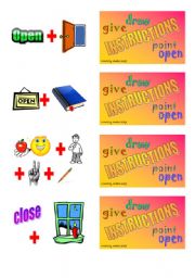 Classroom instructions - picture cards 2