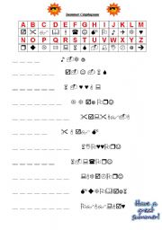 English Worksheet: summer cryptogram