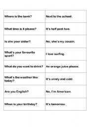 English worksheet: QUESTION MATCH