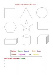 English Worksheet: Shapes