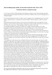 English Worksheet: From Former Illiterate to English Playwright