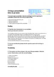 English worksheet: Giving a Presentation