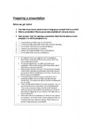 English Worksheet: preparing a presentation