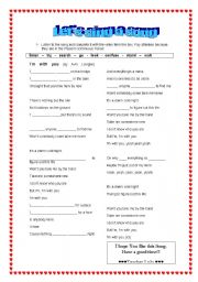 English Worksheet: Listening and singing a song