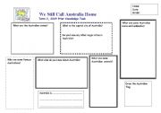 English worksheet: Prior Knowledge Task for We Still Call Australia Home unit