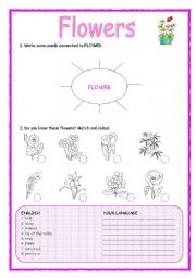 English Worksheet: CLIL: TEACHING FLOWERS 1/3 - LESSON