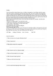 English Worksheet: Reading comprehension