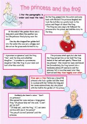 English Worksheet: The princess and the frog ( reading comprehension+writing)