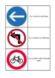 English Worksheet: road signs - must and mustnt 2/4