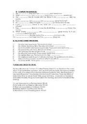 English worksheet: revision : conditional sentences, pronouns, reading comp.