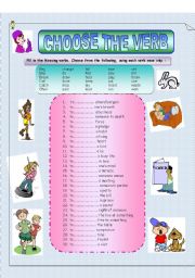 English Worksheet: CHOOSE THE CORRECT VERB TO FORM IDIOMS IN THESE SENTENCES KEY ANSWERS INCLUDED