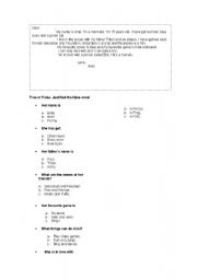 English worksheet: Letter from Ariel (the little Mermaid)