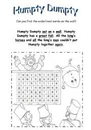 English Worksheet: Humpty Dumpty