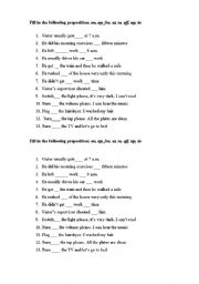 English worksheet: Prepositions