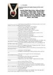 English Worksheet: Twilight Characters exercise