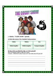 English worksheet: TV show activity: The Cosby Show