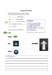 English worksheet: Directions to my House