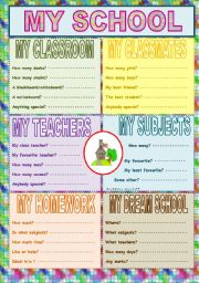 English Worksheet: My school - writing and speaking 