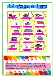 English Worksheet: electronics and compound nouns