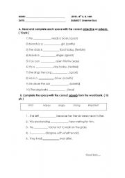English Worksheet: Adverbs quiz