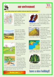 English Worksheet: our environment