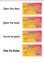 English Worksheet: Classroom instructions - word cards 2