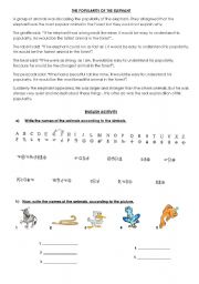 English worksheet: animals