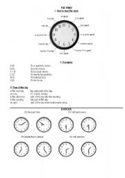 English Worksheet: the times