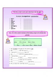 English Worksheet: family members