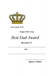 English worksheet: Fathers Day