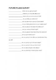 English Worksheet: Future Plans
